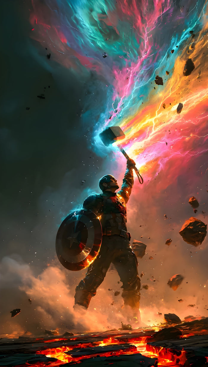 Captain America – Thunder Strike Metal Wall Art