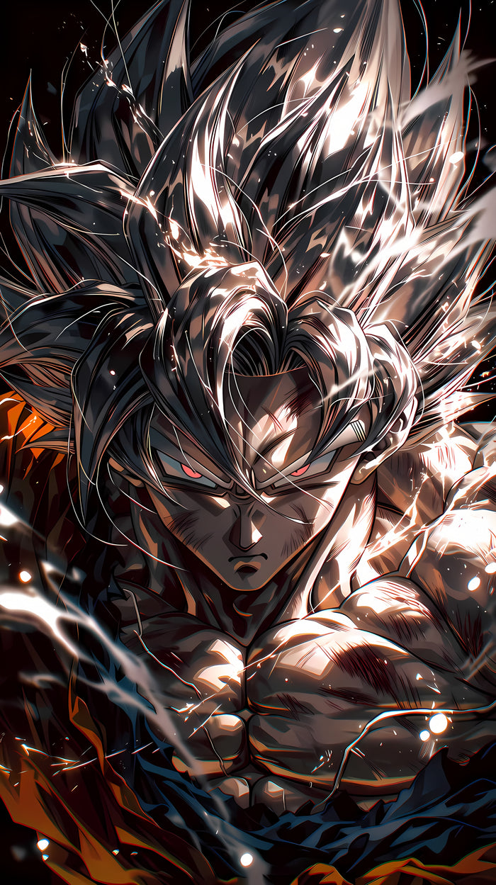 Goku Ultra Instinct – Celestial Shadow Metal Wall Art