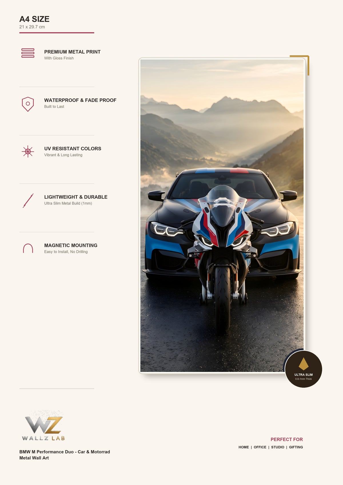 BMW M Performance Duo - Car & Motorrad Metal Wall Art