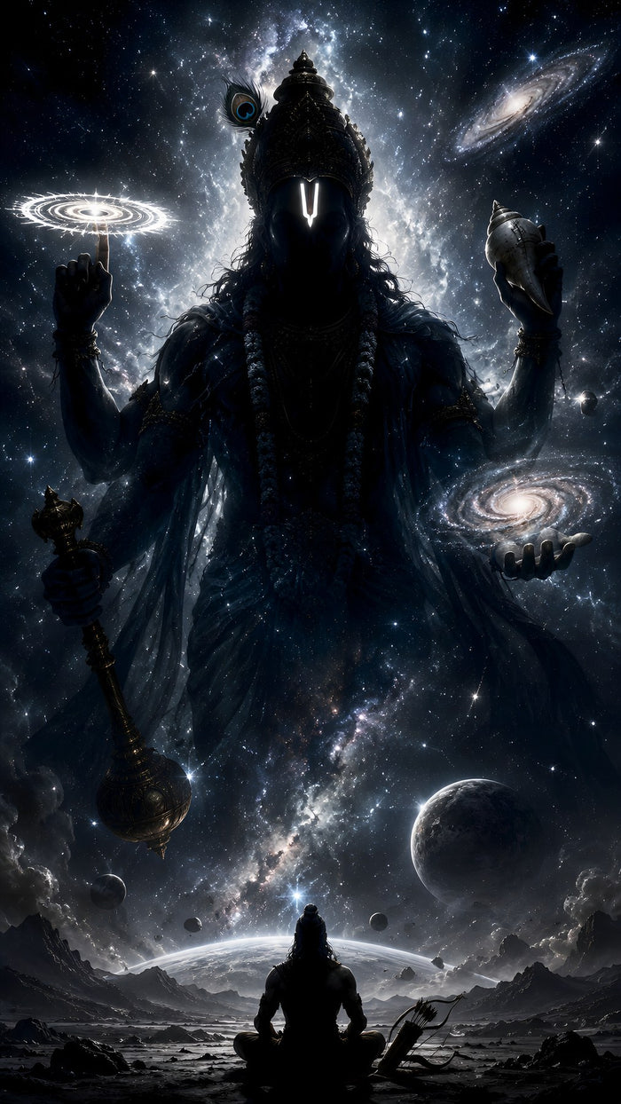 Cosmic Vishnu Galaxy Art Metal Poster