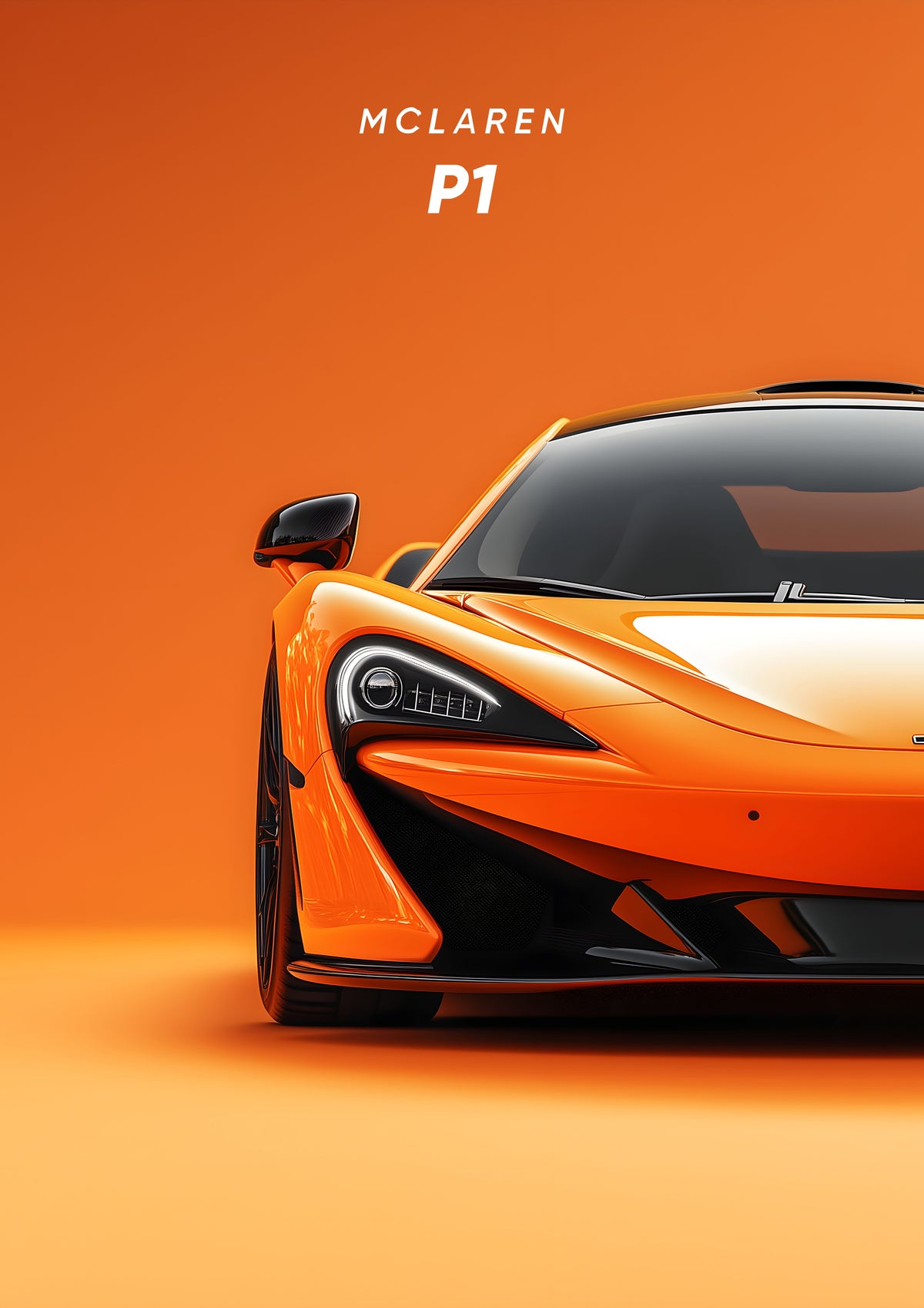 McLaren P1 – Hypercar Silhouette Metal Wall Art